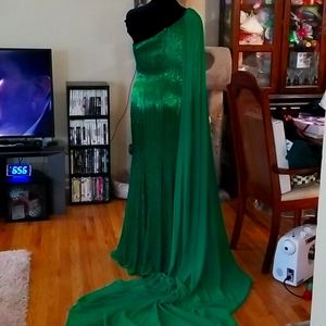 Green Liquid Bead Gown